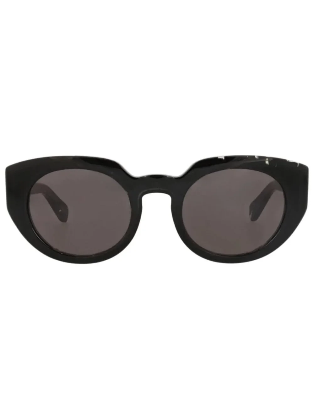 New Chloé Women's Sunglasses Round Oval Recycled Acetate Frame Black Black Grey